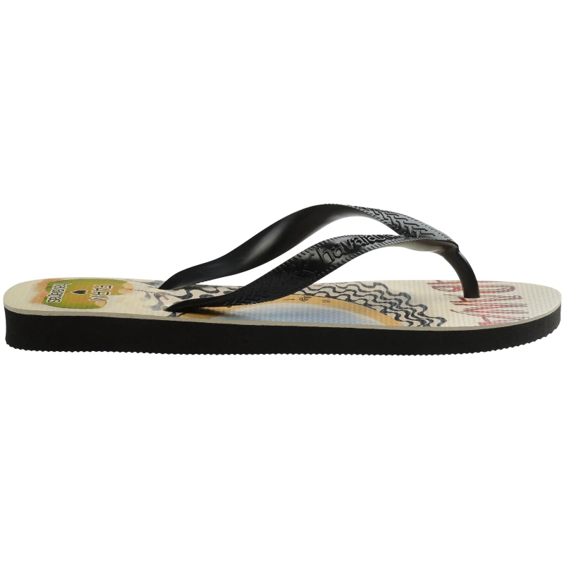 Image of Havaianas Womens Top Print Flip Flops Black female 8