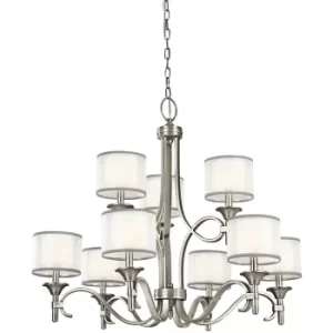 Image of Elstead Lacey 9 Light Chandelier, Antique Pewter, E14