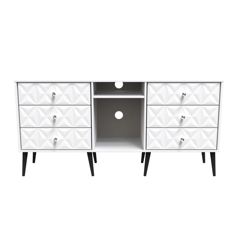 Image of Toledo 6 Drawer Sideboard In White Matt (Ready Assembled)