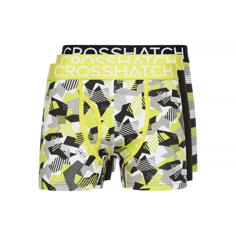 Image of Crosshatch Crosshatch Men Crystaline Boxers 3pk in Lime Size: Small Lime S Male 5059294517829
