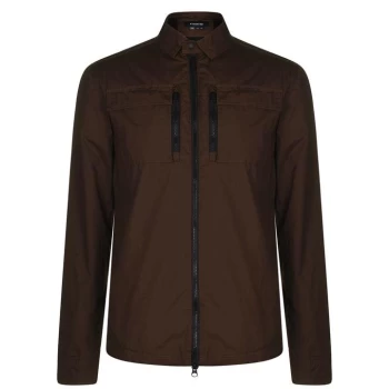 Image of Firetrap Zip Shacket Overshirt Mens - Khaki