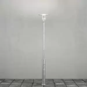 Image of Konstsmide Mode Outdoor Classic 8W LED Lamp Post Light Galvanised Clear Plastic Rough Proof, IP54