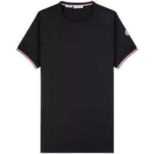Image of Moncler 'Arm Logo' Slim Fit Classic T-Shirt Black
