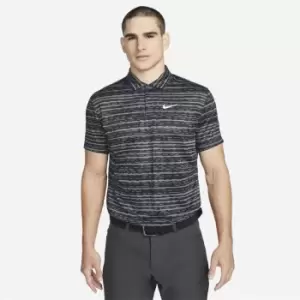 Image of Nike Dri-FIT ADV Tiger Woods Mens Striped Golf Polo - Grey