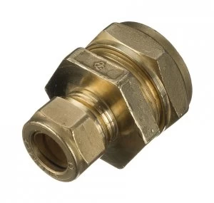Image of Wickes Brass Compression Reducing Coupling - 22 x 15mm