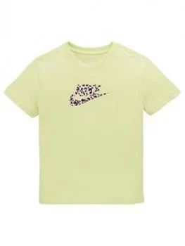 Image of Nike Older Childrens Print T-Shirt - Green Pink, Green/Pink, Size L, 12-13 Years, Women