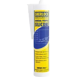 Image of Sherlock Sealants - Clear Silicone Sealant Cartridge 310ML - Clear