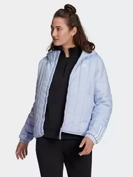 Image of adidas Itavic 3-stripes Light Hooded Jacket, Green, Size L, Women