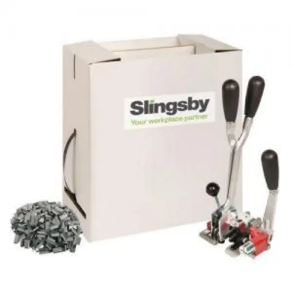 Image of ESE Direct Polypropylene Strapping Starter Kit with 12mm x 600m Black Strapping, 250 metal seals and Combination Tool 402982 Plastic Strapping Equipme