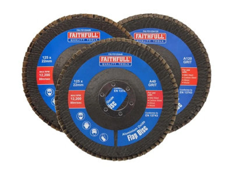 Image of Faithfull Aluminium Oxide Abrasive Flap Disc FAIFD125AM3 Diameter: 125mm