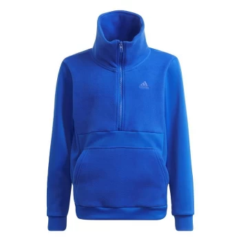 Image of adidas Designed to Move Fleece Half Zip Top (Gender Neutr - Bold Blue