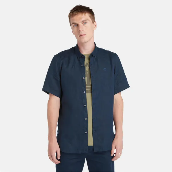 Image of Timberland - Mill Brook Linen Shirt for Men in Navy, Man, Navy, Size: XL