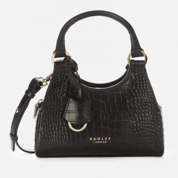 Image of Radley Womens Corsica Remastered Croc Small Ziptop Cross Body Bag - Black