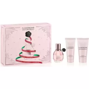 Image of Viktor & Rolf FlowerBomb Gift Set 30ml Eau de Parfum + 50ml Body Lotion + 40ml Body Cream