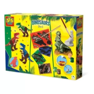 Image of SES CREATIVE Dinosaurs 3-in-1 Craft Set, 5 Years and Above (01409)