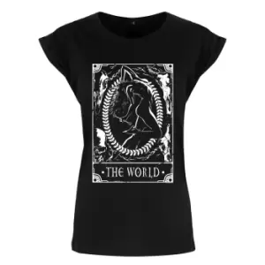 Image of Deadly Tarot Womens/Ladies The World T Shirt (M) (Black)