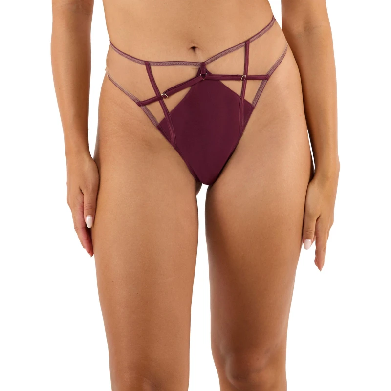 Image of Playful Promises Ramona Wine High Waist Thong Wine female 26