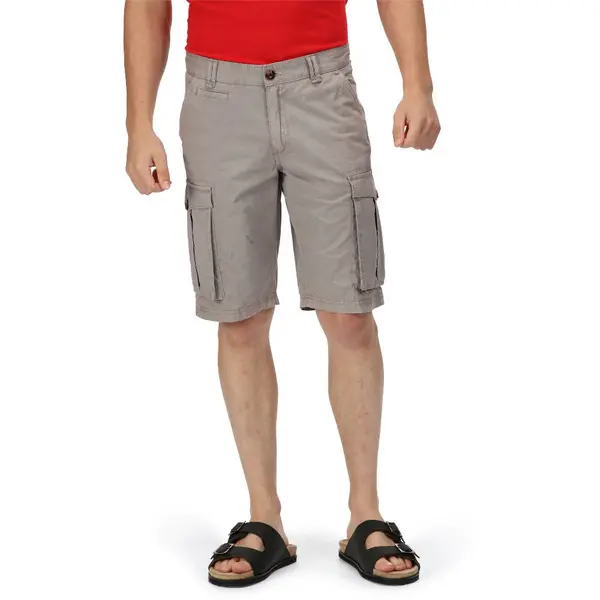 Image of Regatta Mens Shorebay Coolweave Cotton Cargo Shorts 30 - Waist 30' (76cm), Inside Leg 32' Mineral Grey RMJ221-F16-30