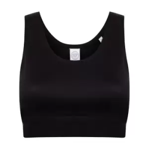 Image of Skinni Fit Womens/Ladies Fashion Sleeveless Crop Top (XS) (Black)