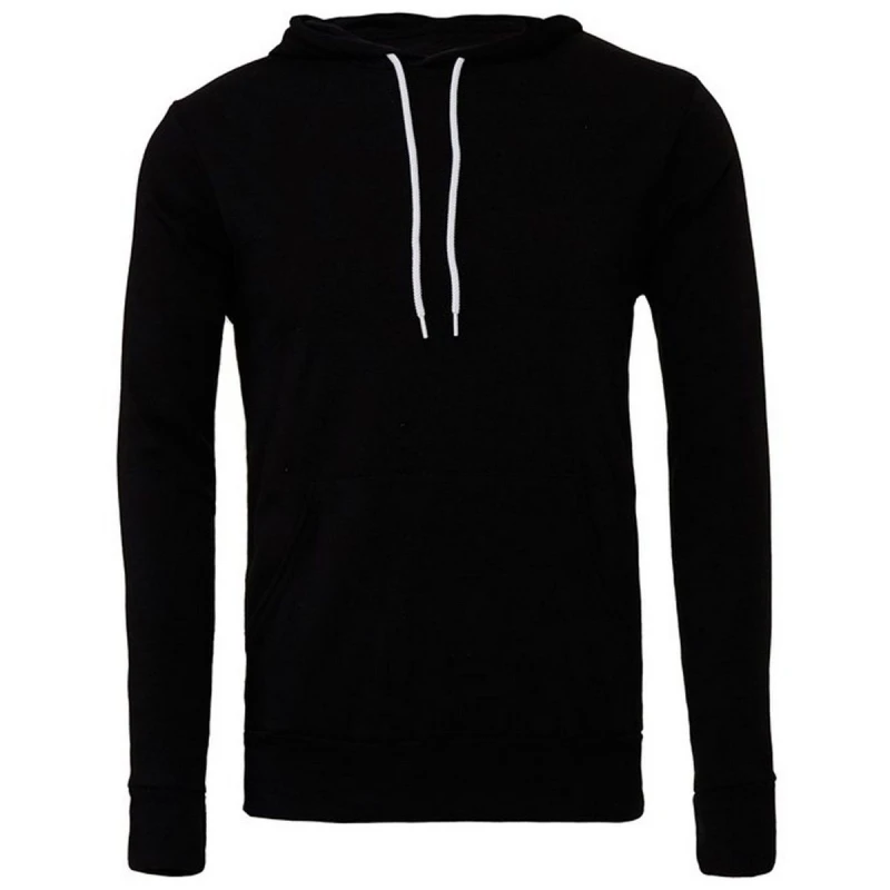 Image of Bella + Canvas Mens Polycotton Pullover Hoodie in Jet Black Size: XS Jet Black Male XS