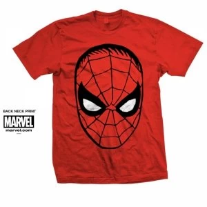 Image of Marvel Comics Spider-Man Big Head Mens Red T Shirt X Large
