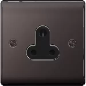 Image of BG Nexus Metal Black Nickel 1 Gang Plug Socket Black Insert 5A - NBN29B