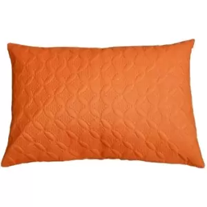 Image of Ultrasonic Orange Quilted Embossed Cushion Cover, 50 x 75cm - Orange - Orange - Homescapes