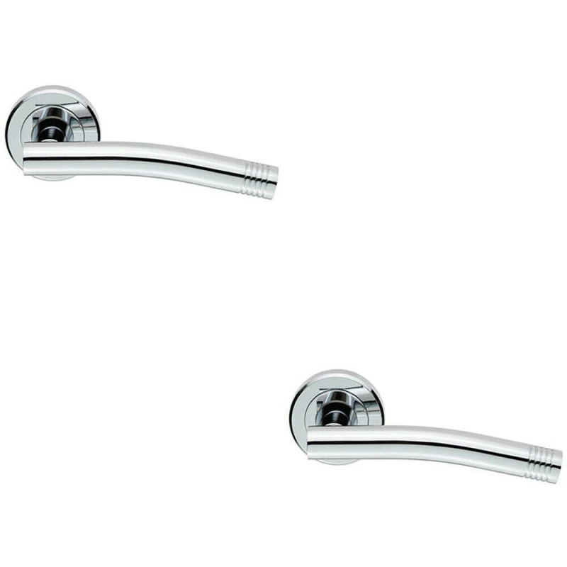 Image of Loops 2x PAIR Round Bar Handle with Arch Concealed Fix Round Rose Polished Chrome Multi