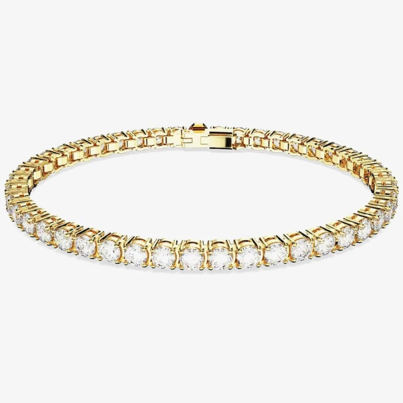 Image of Swarovski Matrix White Gold Plated Tennis Bracelet 5657664 M Gold