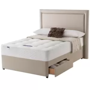 Image of Silentnight Miracoil Ortho 150cm 2 Drawer Divan Bed Set Sandstone No Headboard