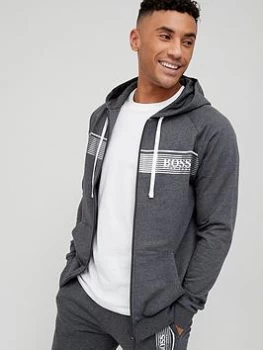 Image of Hugo Boss Authentic Lounge Zip Through Hoodie Grey Size 2XL Men