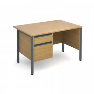 Image of Maestro 25 GL Straight Desk With 2 Drawer Pedestal 1200mm - Graphite H