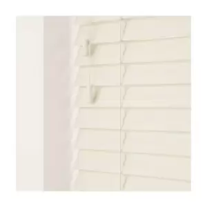 Image of 40cm Misty White Faux Wood Venetian Blind With Strings (50mm Slats) Blind With Strings (50mm Slats)