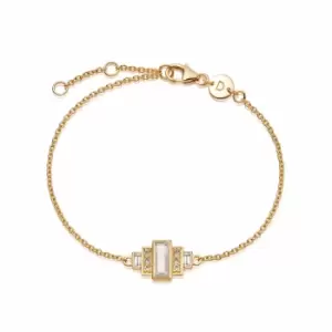 Image of Daisy London 18ct Gold Plate Beloved White Topaz Baguette Bracelet 18ct Gold Plate