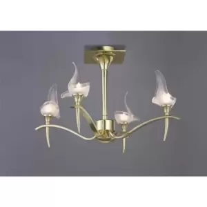 Image of Viena semi-flush light round 4 G9 bulbs, polished brass