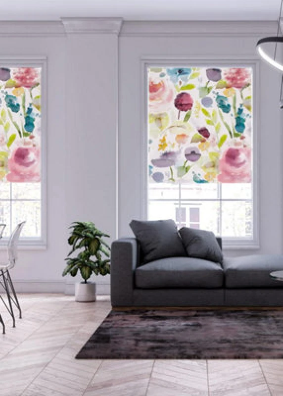 Image of Lister Cartwright Autumn Floral Patterned Blackout Roller Blinds Windows Blind (90 X 160 Cm) Child Safety Included