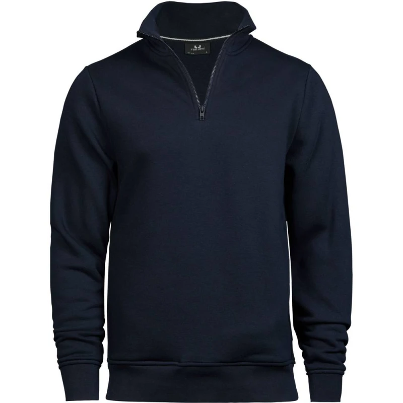 Image of TEE JAYS Mens Half Zip Sweatshirt in Navy Size: Small Navy Male S
