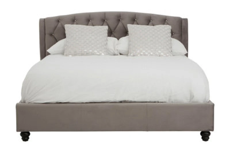 Image of Orsina Josephine Grey Velvet King Bed