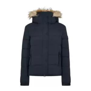 Image of Superdry Hooded Mid Layer Short Jacket - Blue