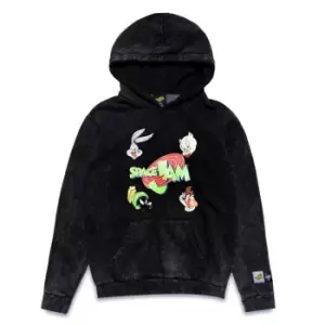 Image of Hype x Space Jam Retro Grey Acid Wash Adult Hoodie - Grey