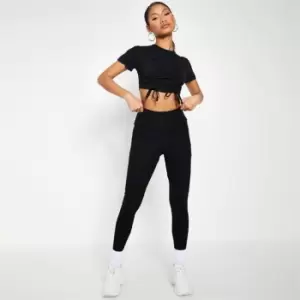 Image of I Saw It First Rib High Waisted Leggings - Black
