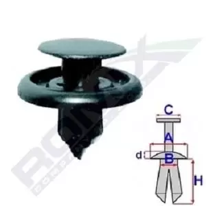 Image of ROMIX Clip, trim-/protection strip PEUGEOT,TOYOTA,CITROEN B22090 9046707166