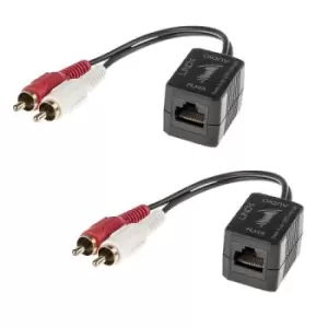 Image of Lindy Stereo Audio Extender Cat.5/6 100m 2x RCA