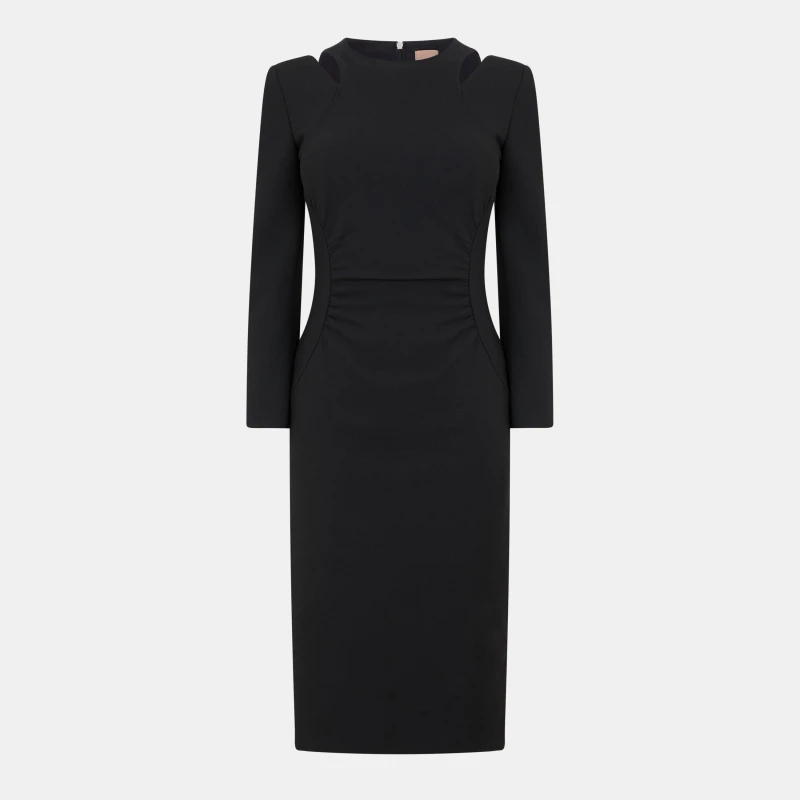 Image of Boss Womens Dadeka Wrap Dress Black female 6 (34A)