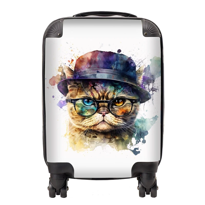 Image of Warren Reed Designer Shorthair Cat Splashart Suitcase - Large