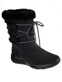 Image of Skechers On-The-Go Joy Lace Detail Calf Boot - Black
