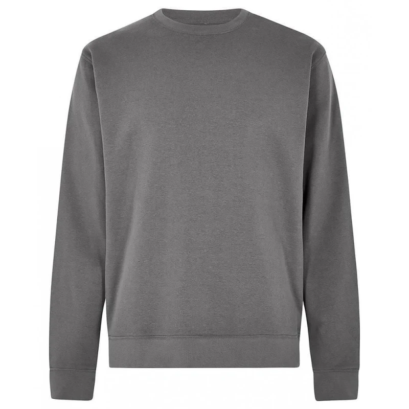 Image of Kustom Kit Mens Pique Regular Sweatshirt in Dark Grey Size: Small Dark Grey Male S