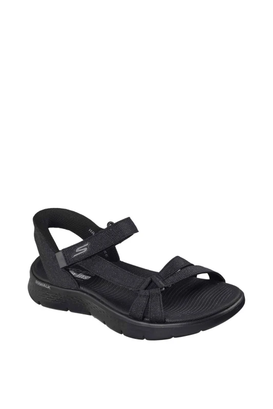 Image of Skechers Womens GO WALK Flex Illuminate Sandal in Black Size: 7 Black Female 7