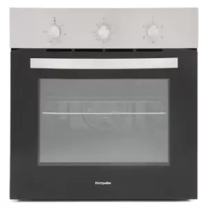 Image of Montpellier SBFO59X Slim Depth Single Fan Electric Oven - Stainless Steel/Black