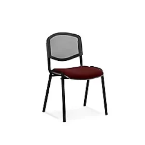 Image of Dynamic Stacking Chair ISO Black Frame Mesh Back Ginseng Chilli Fabric Seat Pack of 4 Without Arms